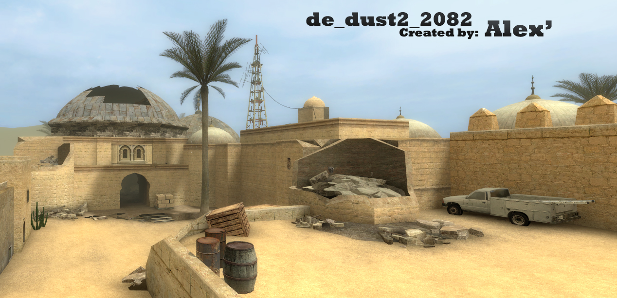 The map Dust II from CS:GO 2012 for Counter-Strike Source