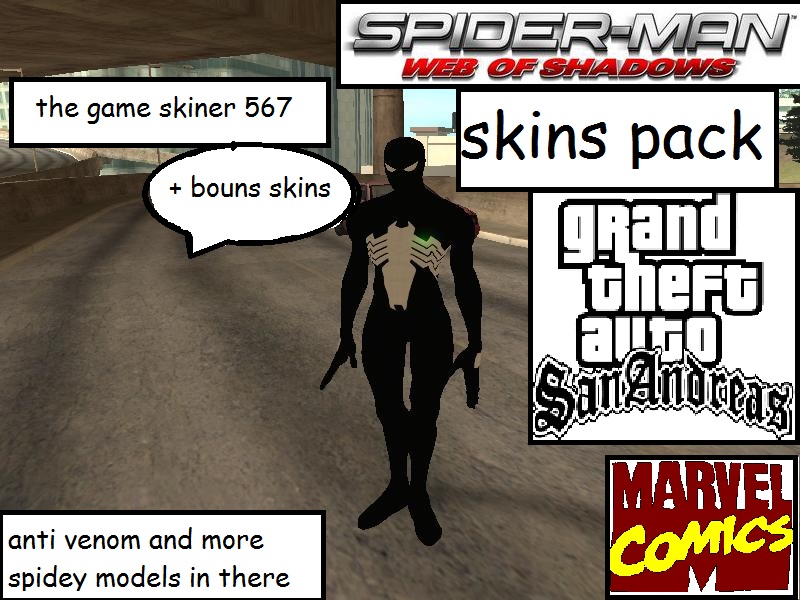 GTA San Andreas Spider-Man Web Of Shadows Remastered Pack Mod 