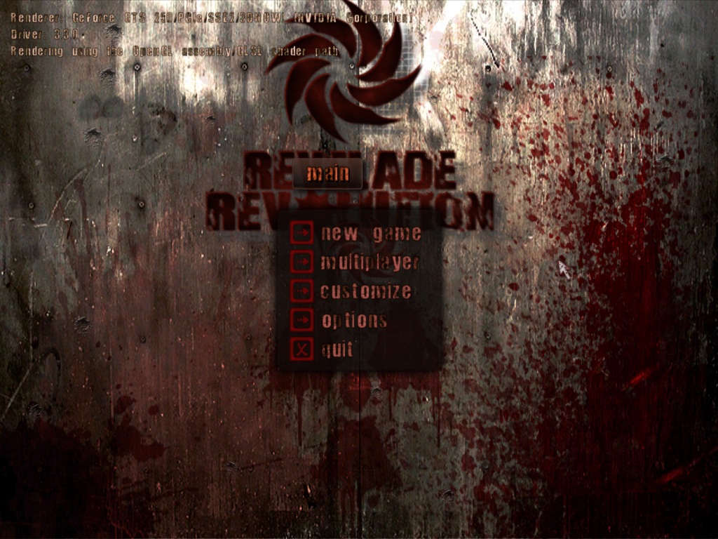 Original start menu of the game