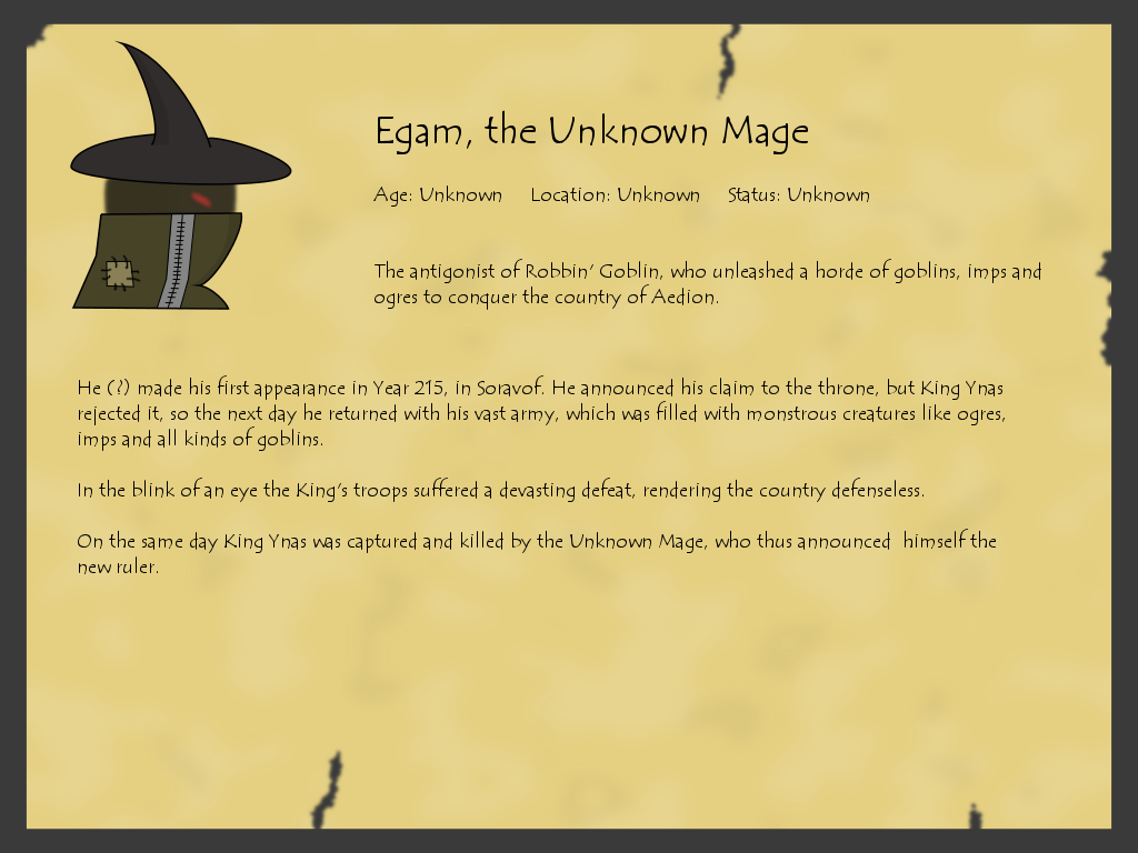 Aepedia: Egam, the Unknown Mage image - Robbin' Goblin - Mod DB