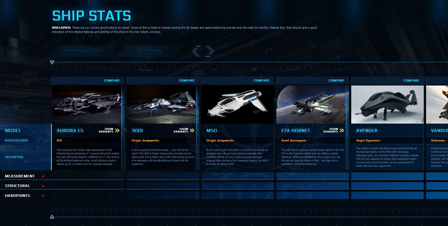New Website: Ship Listing Page image - Star Citizen - Mod DB