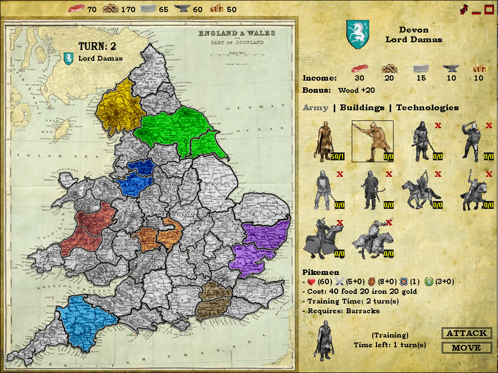 turn based medieval strategy games
