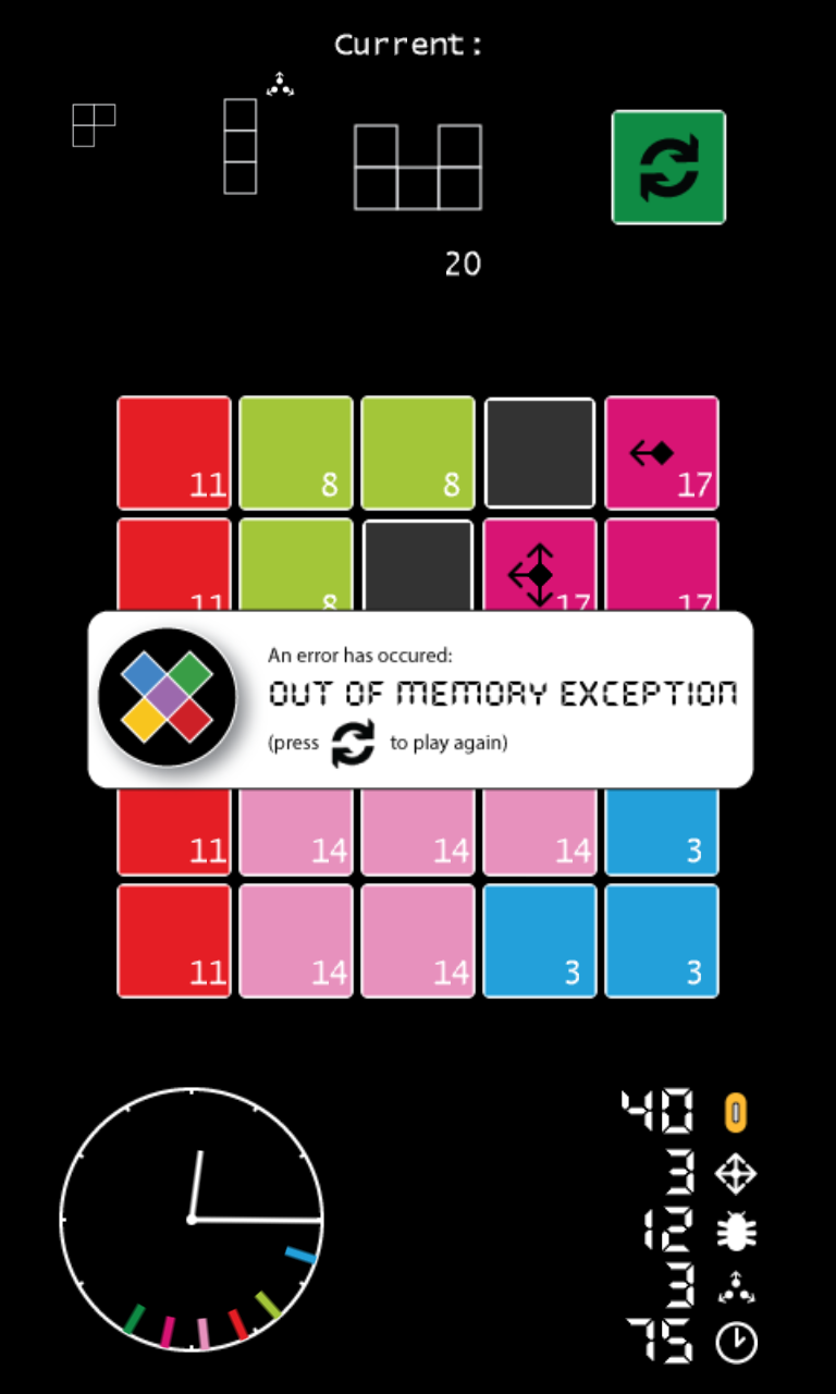 game out of memory