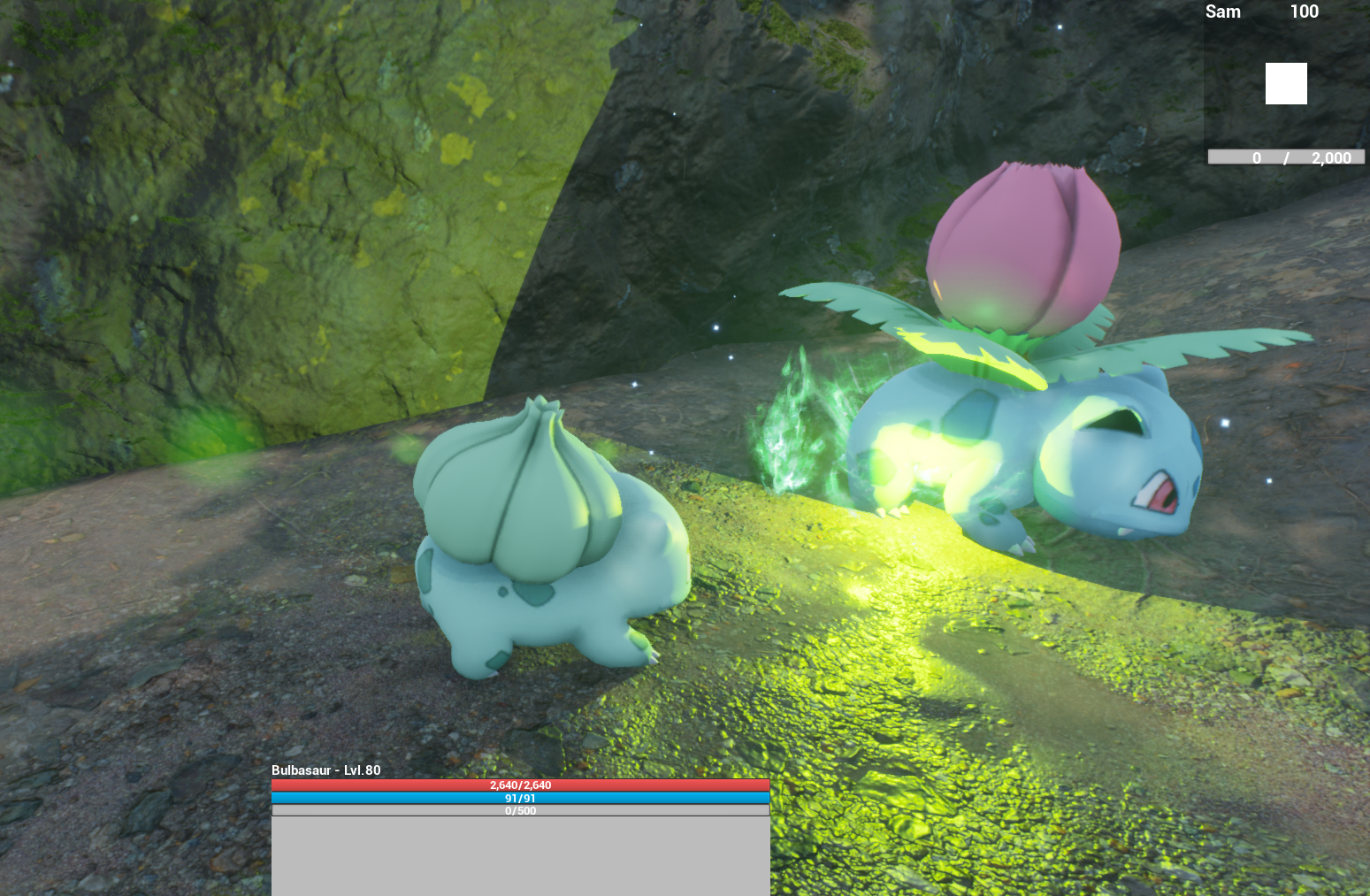 Pokémon MMO 3D - Unreal Migration - Bulbasaur try his first move on Ivysaur  image - Mod DB