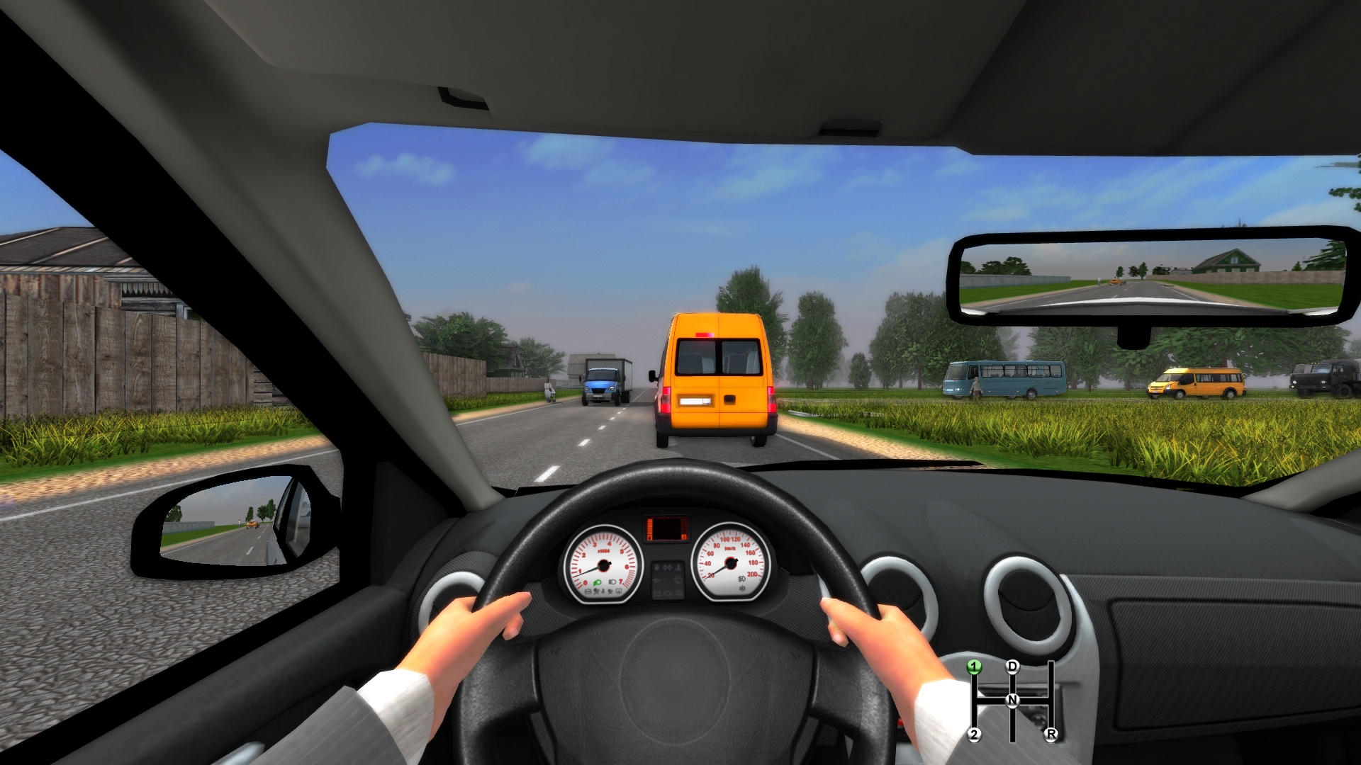 3d driving simulator on google maps with moving traffic