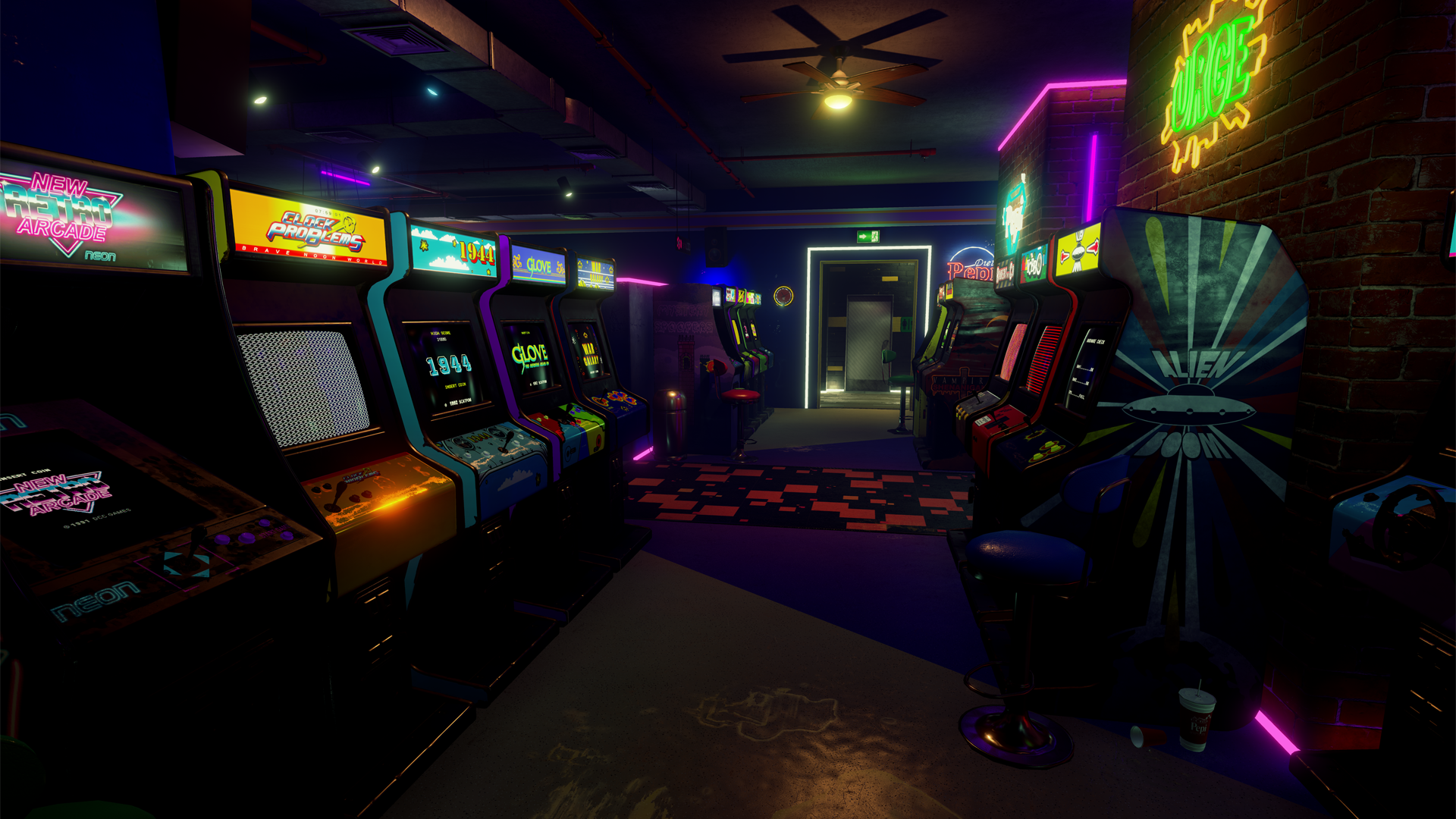 Игры клуба веселых. NEWRETROARCADE: Neon. Игровой автомат Retro Arcade. Аркадный зал 80х неон. Игровой автомат ретро Вейв.