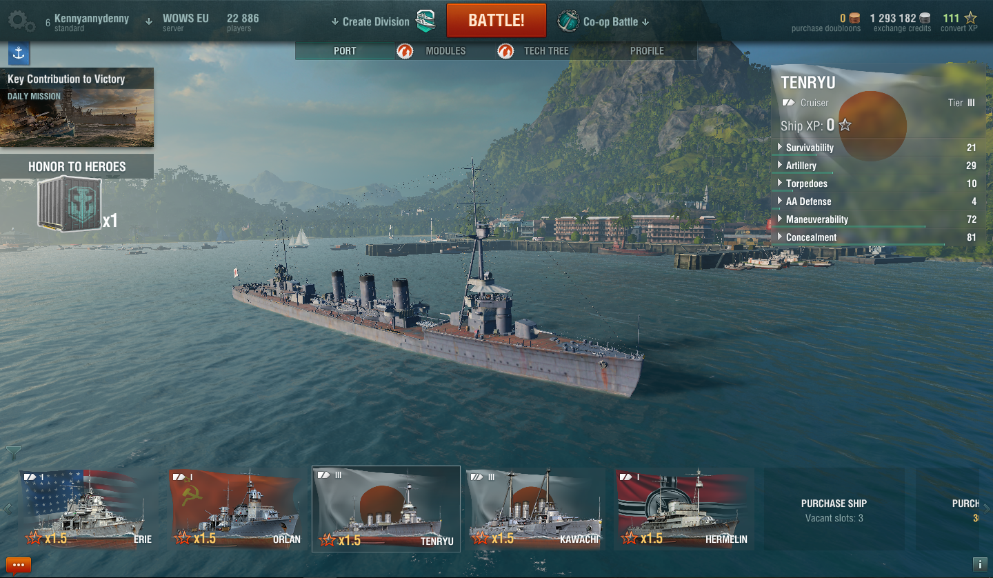 world of warships doubloons to exchange credits