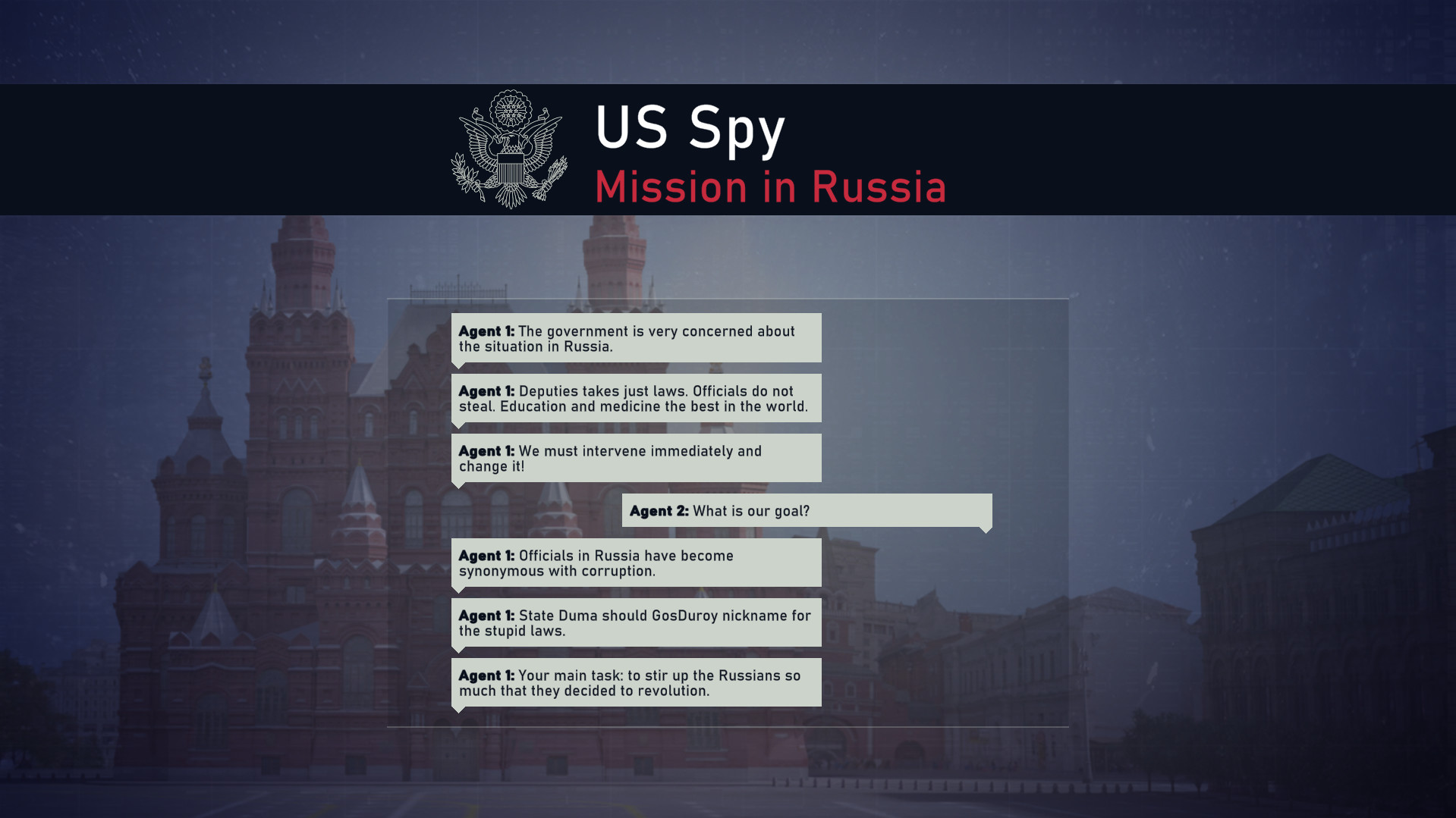 Spy us. Агент Госдепа: миссия в России. Игра us Spy Mission in Russia. Миссия России 2020. Россия 1 Скриншот.