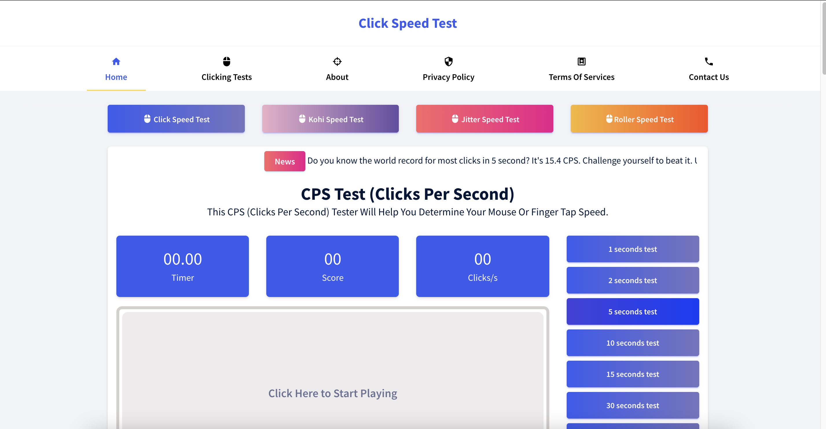 Cps right test click Clicks Per