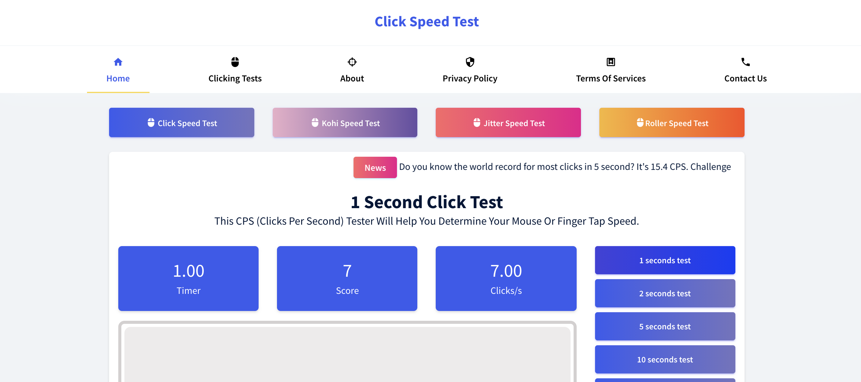 5 Second CPS Test - ClicksPerSecond