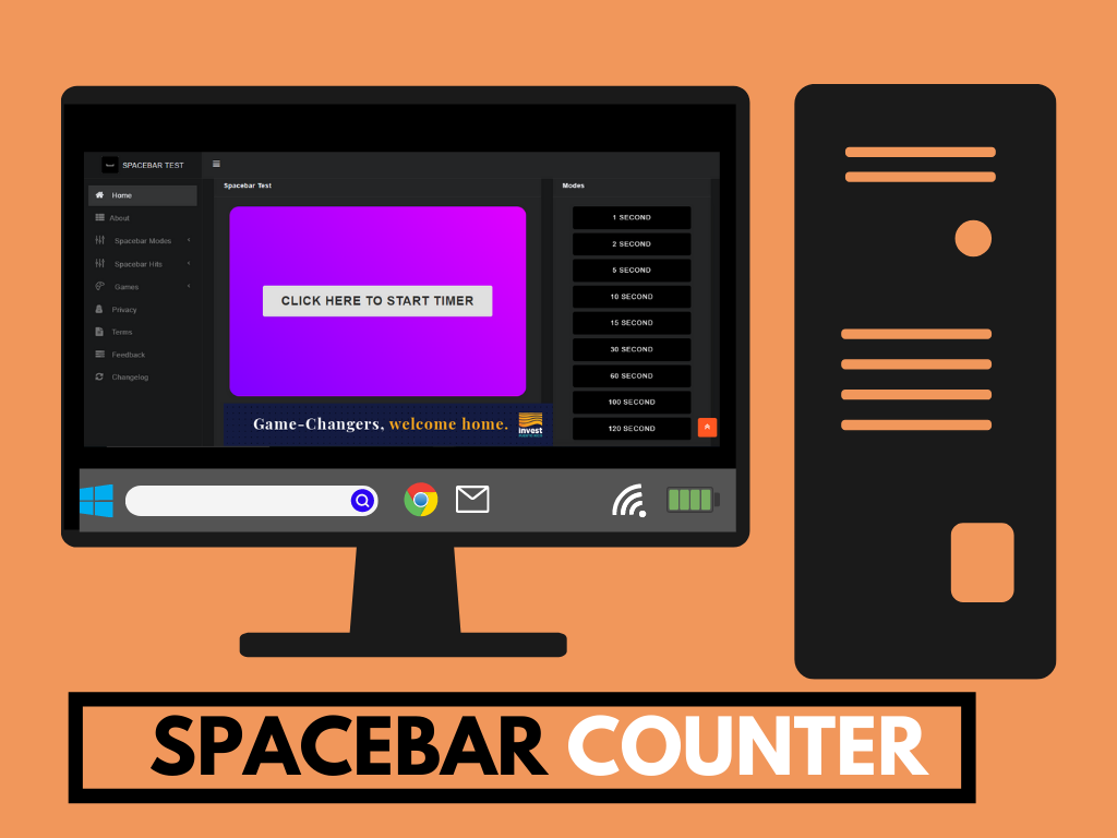 Spacebar counter - Test your spacebar clicking speed