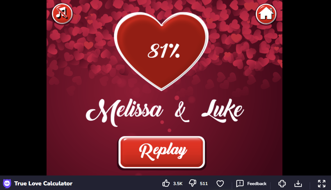 LOVE CALCULATOR jogo online gratuito em