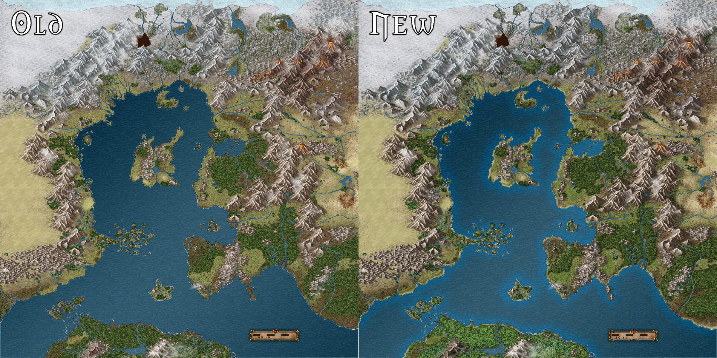 mortal empires map vs old world map