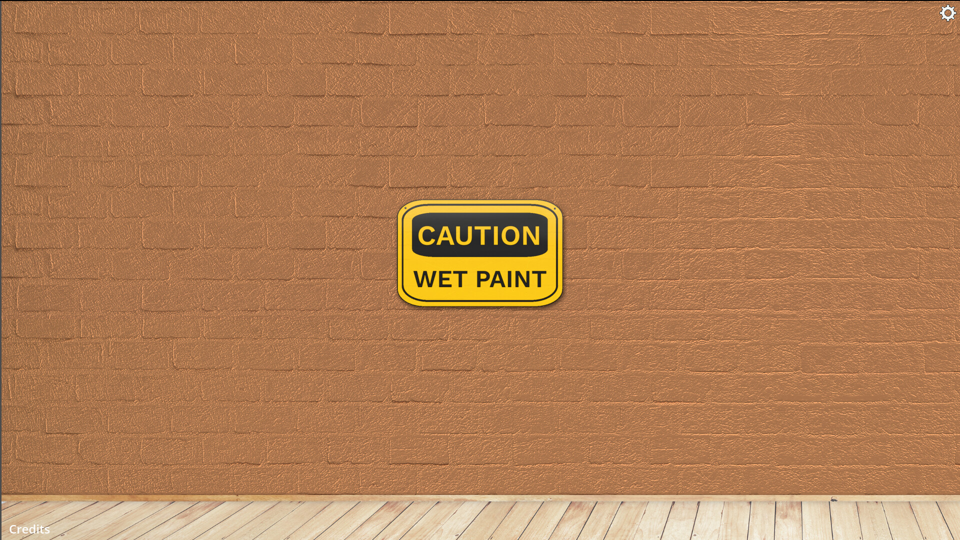 CAUTION WET PAINT - tangkapan layar saat cat mulai mengering dan pemain menunggu