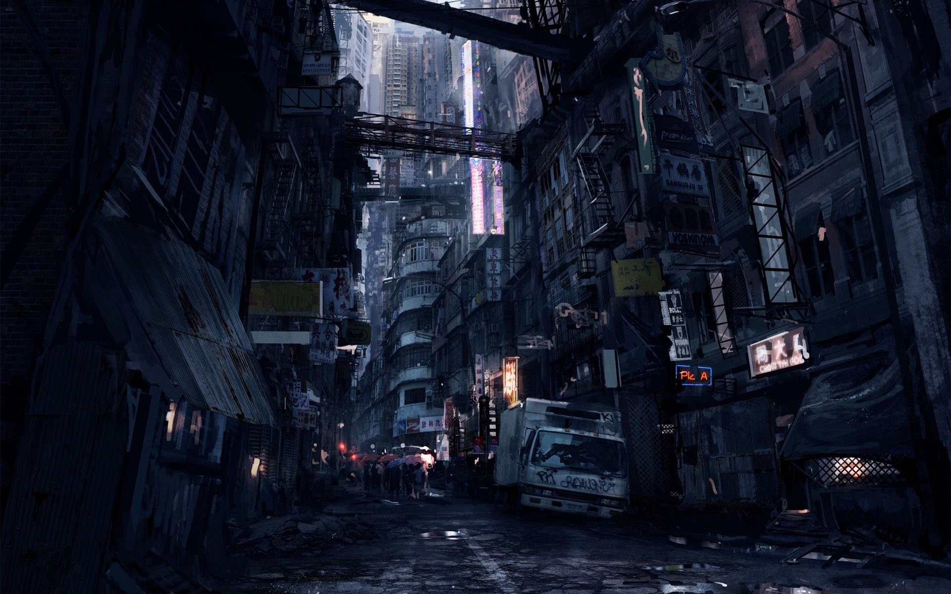 Cyberpunk building art фото 103