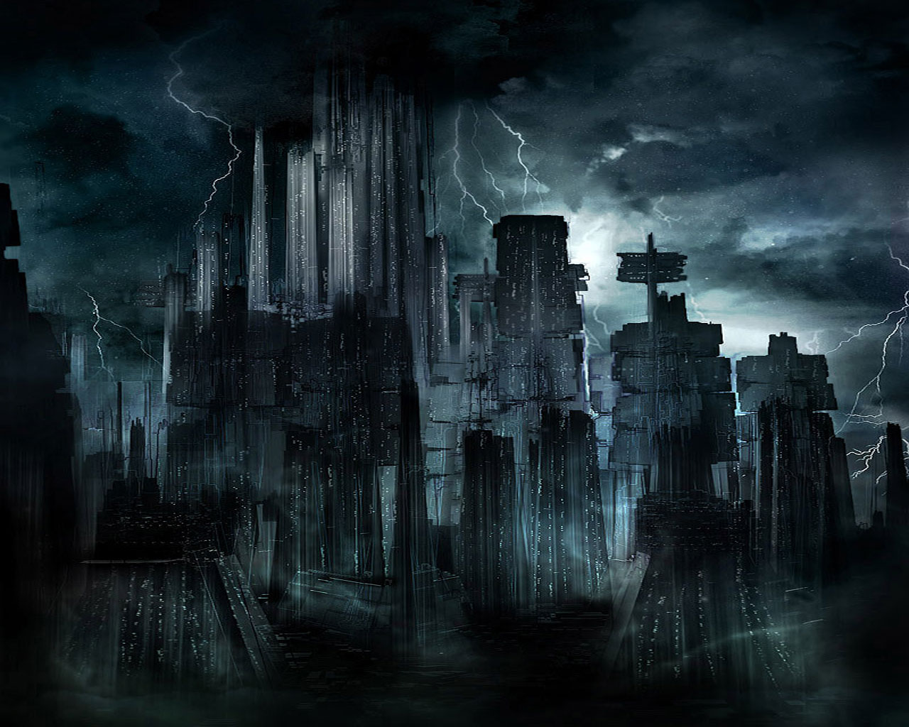 Anime futuristic dark city scenery . in 2019, dark anime theme HD wallpaper  | Pxfuel