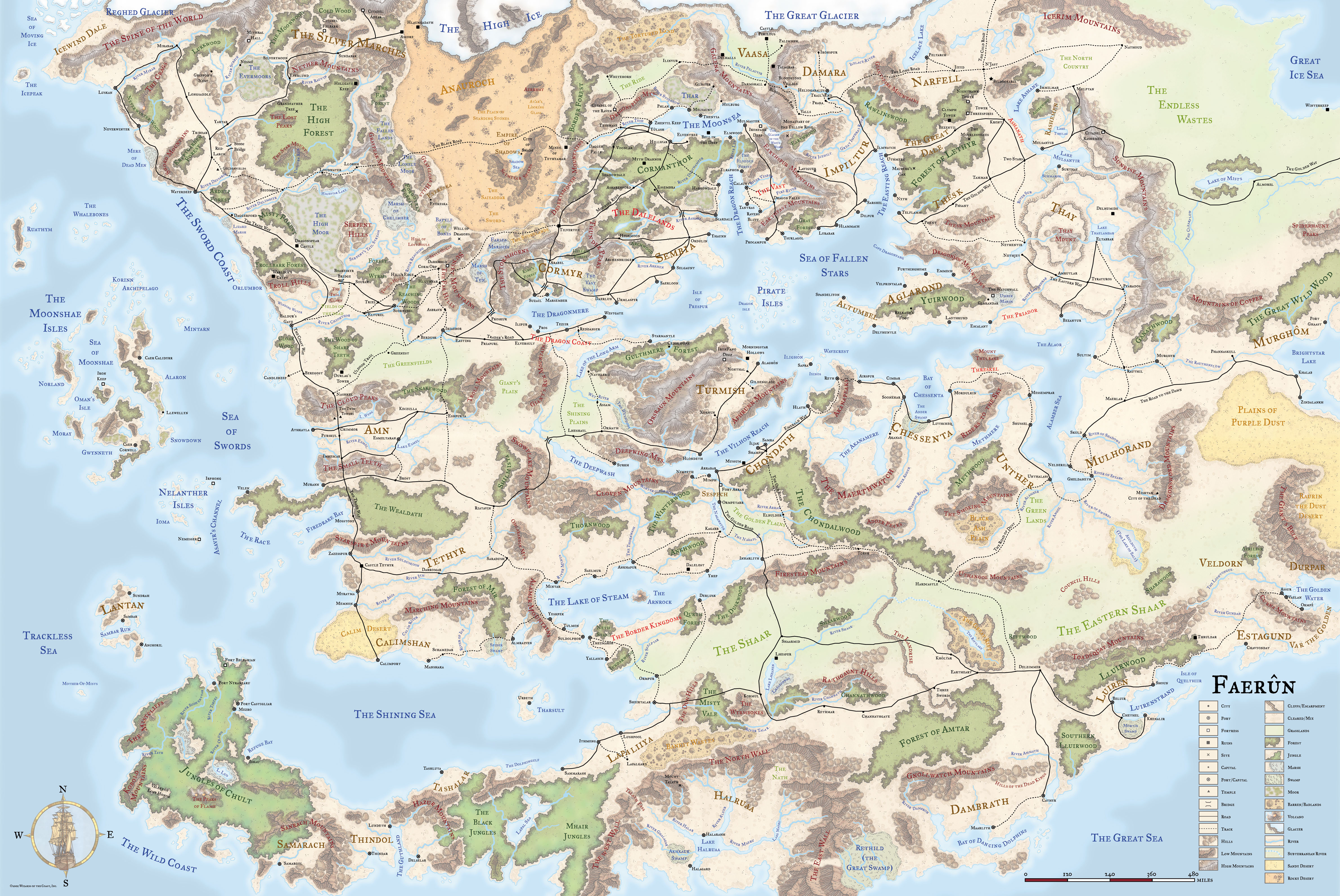 150dpi Forgotten Realms map (HQ) image - Fantasy Fans.