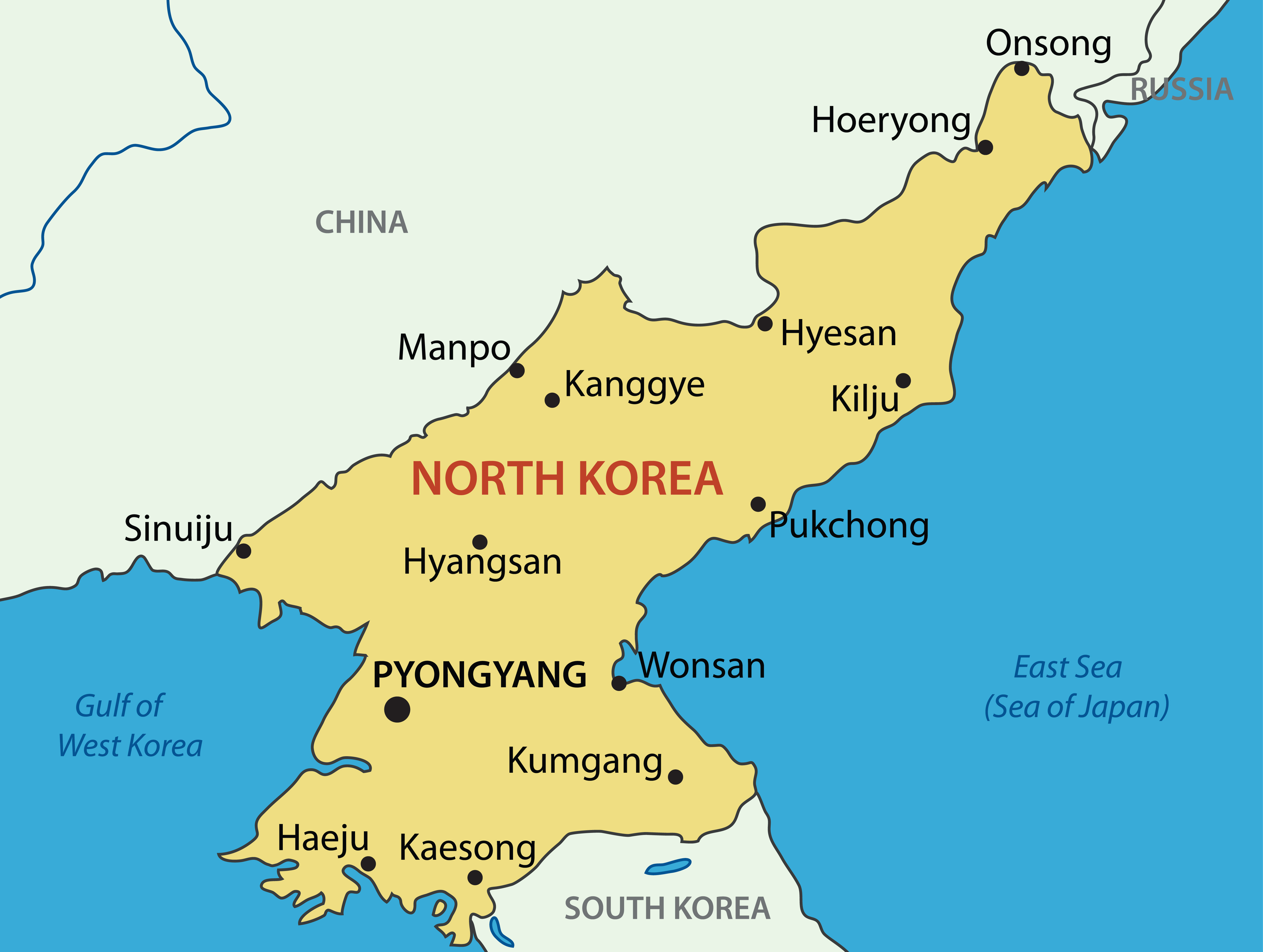 карта северная корея