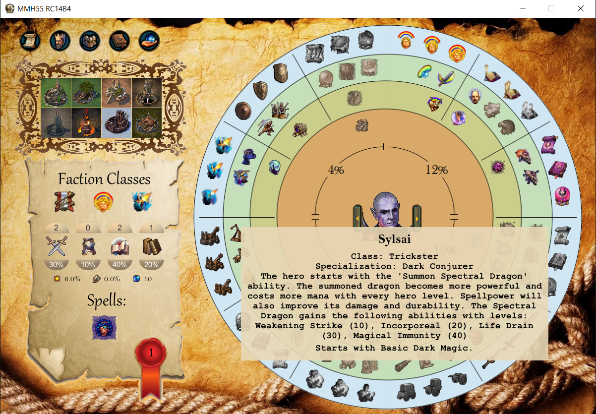 skill wheel heroes of might and magic v