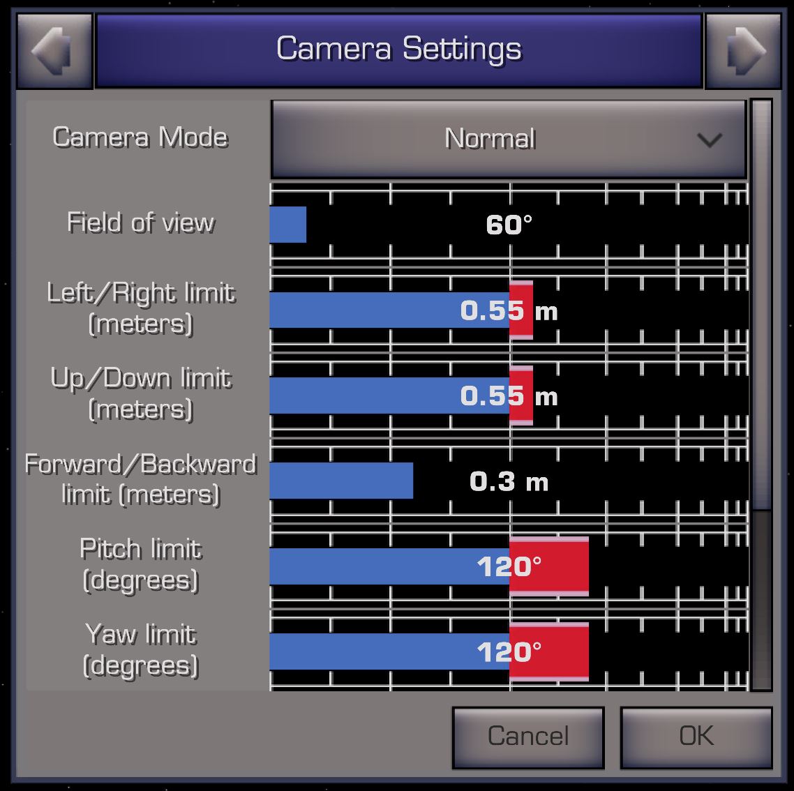 XWVM Camera Settings