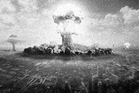 Nuclear weapon detonating in an African city
