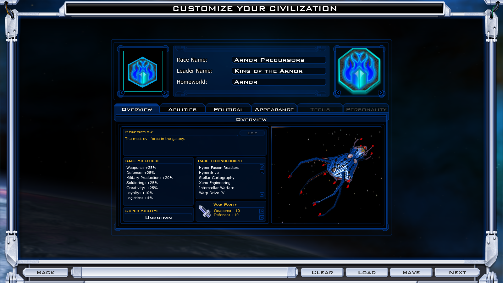 galactic civilizations 3 custom race