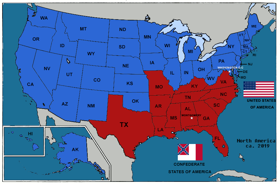 Map of USA 2019