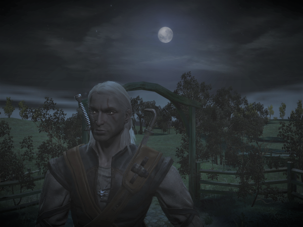 Geralt arriving at the village