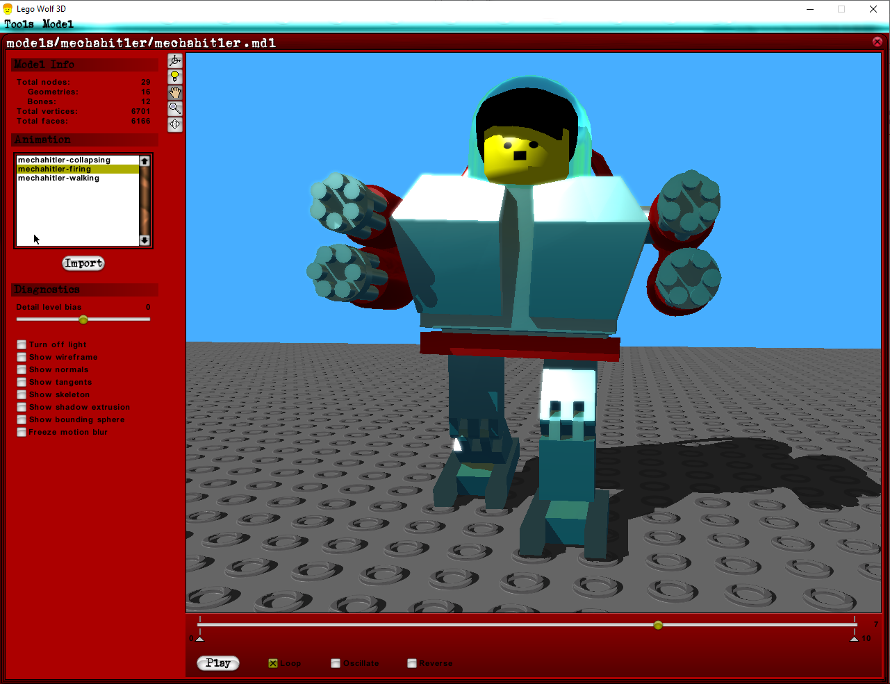 Viewing Mecha Hitler in the model viewer