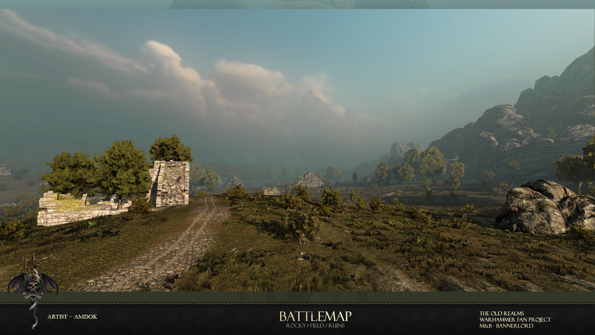 battlemap rocky field ruins