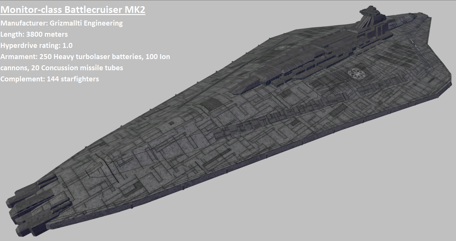 SW Starship data file - Monitor-class Battlecruiser MK2 image - Admiral ...