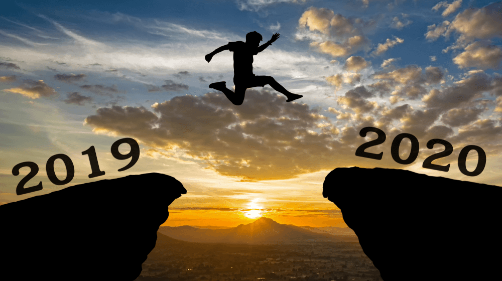 Jump from 2019 to 2020 Happy New