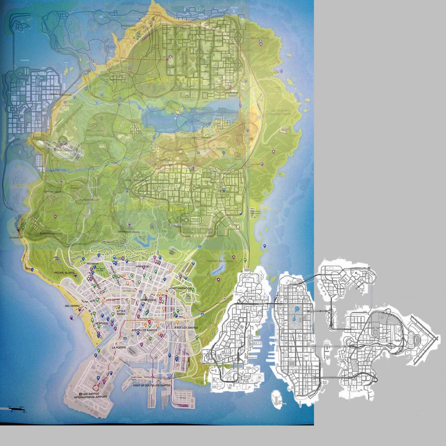 gta 5 map compared to gta 4