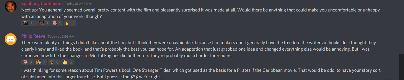 Philip Reeve's thoughts about the film.