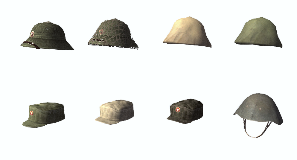 NVA Tropical Helmet, hats and DDR M56 Helmet