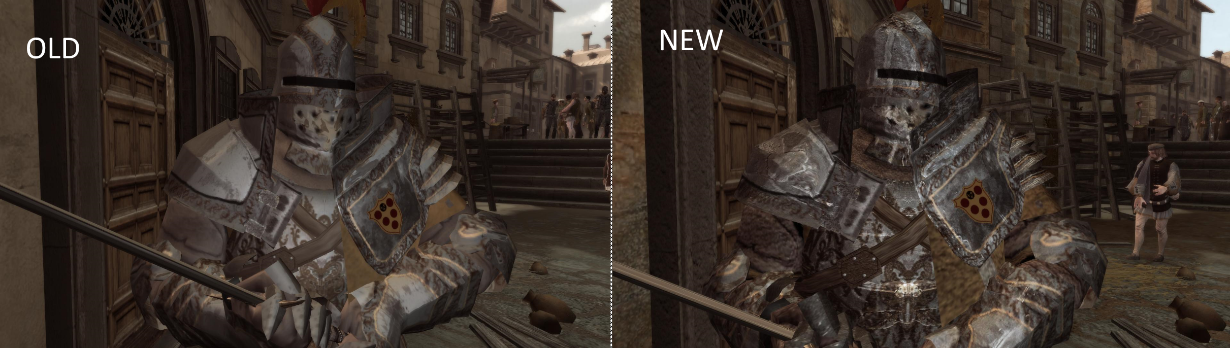 Ezio in Altair armor comparison image - Assassin's Creed 2 Overhaul mod for Assassin's  Creed II - ModDB