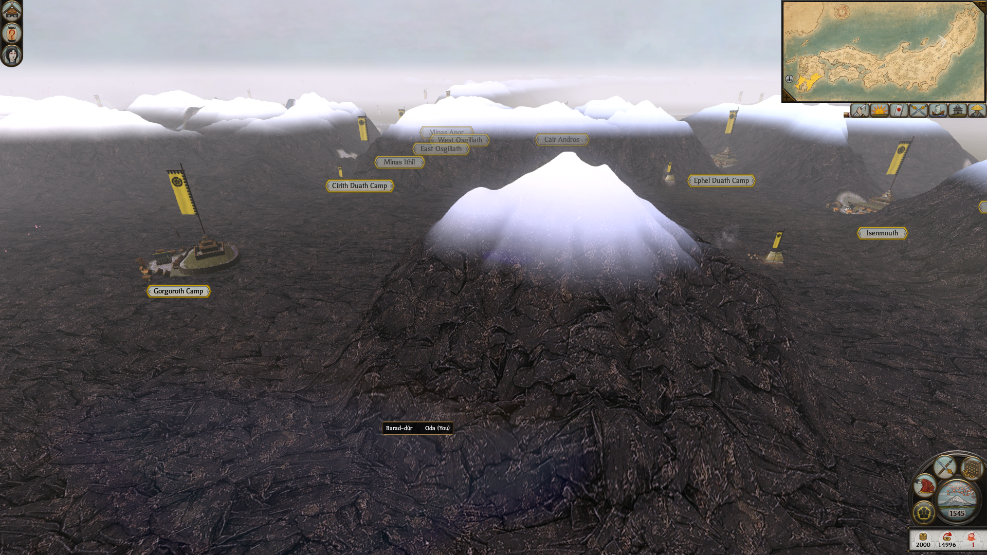 total war shogun 2 campaign map