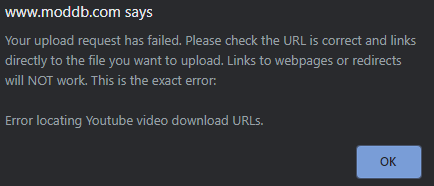 Youtube video upload failed.
