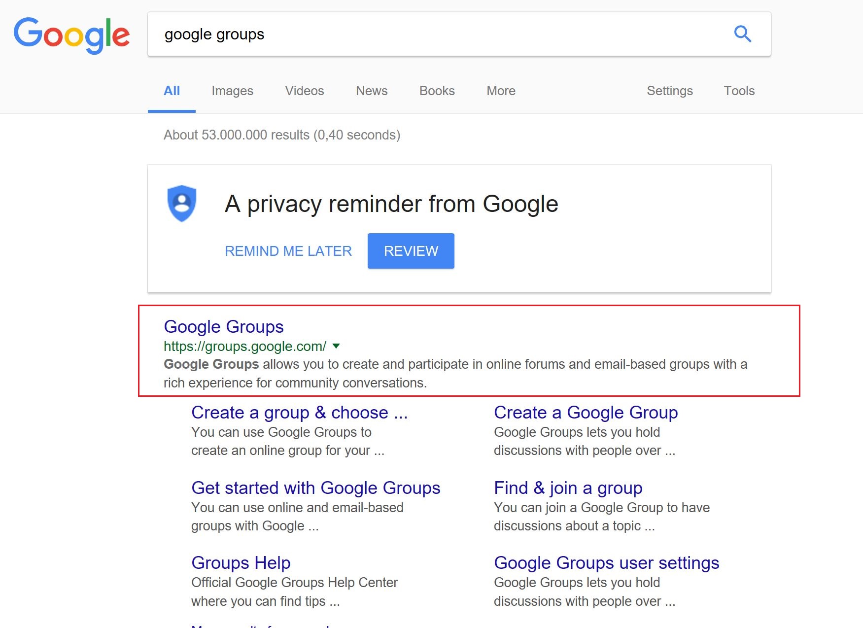 Find Google Groups