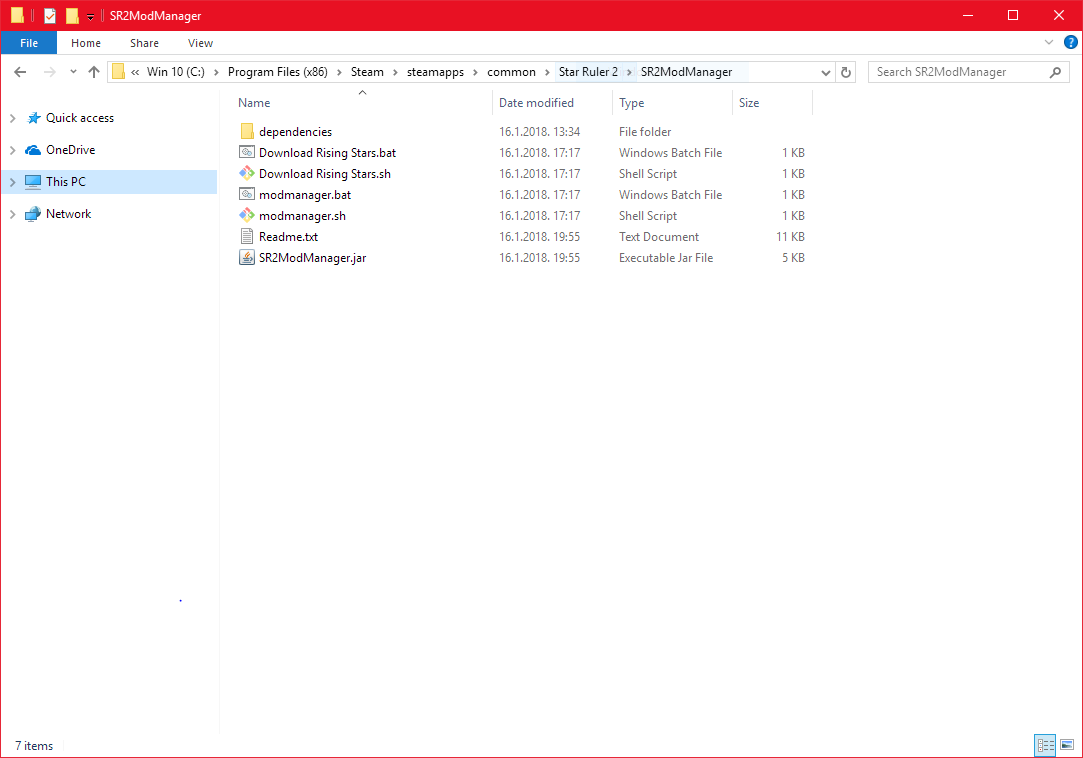 A screenshot of the SR2MM folder.