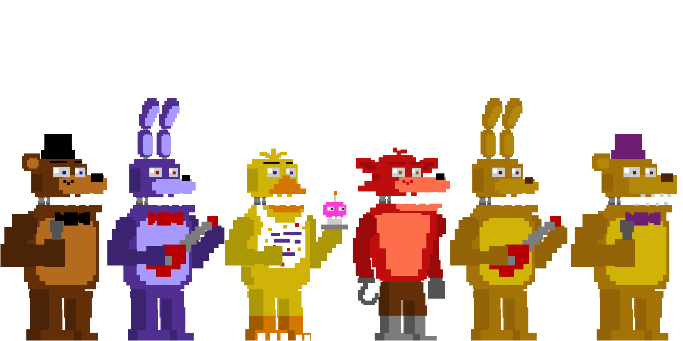 FNaF, 8 bit Freddy, Bonnie, Chica, Foxy, Spring Bonnie & Fredbear image -  Potato999 - ModDB