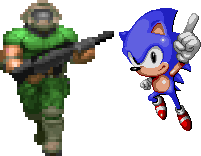 Sonic and the Doom Guy.