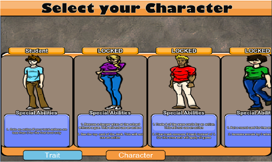 Character select screen