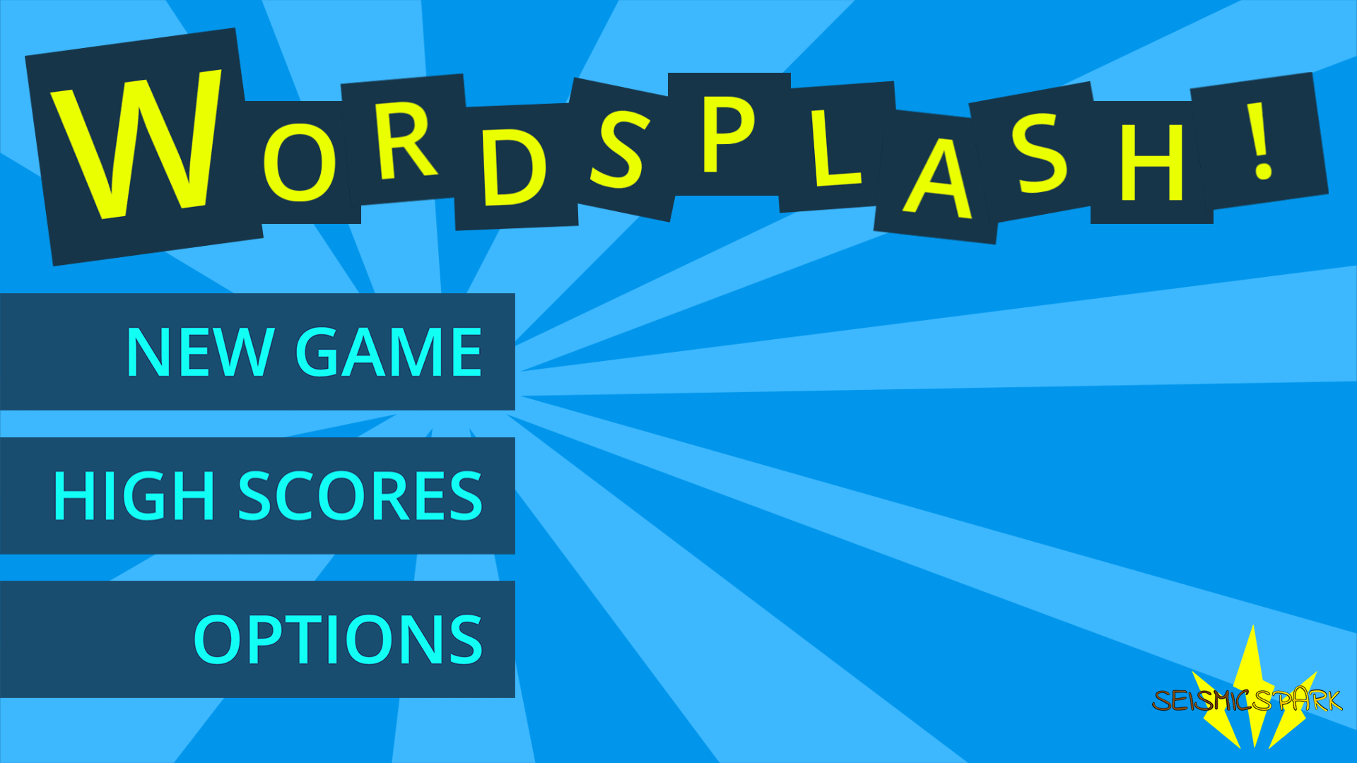 Wordsplash! Main Menu