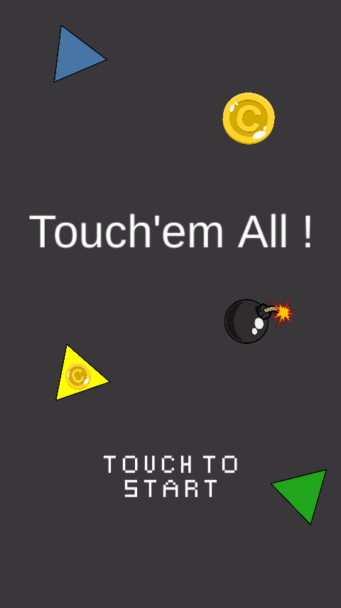 This is the title menu of Touch'em all !