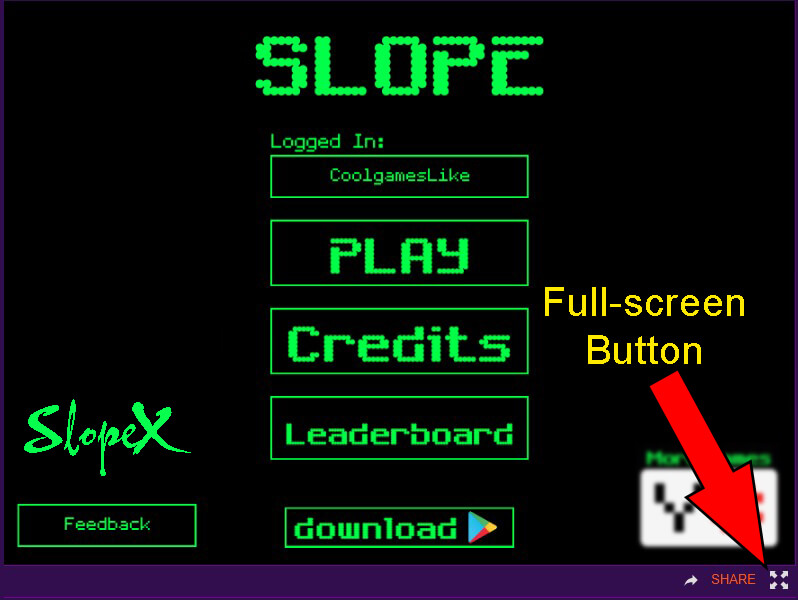 fullscreen in slope game slopex