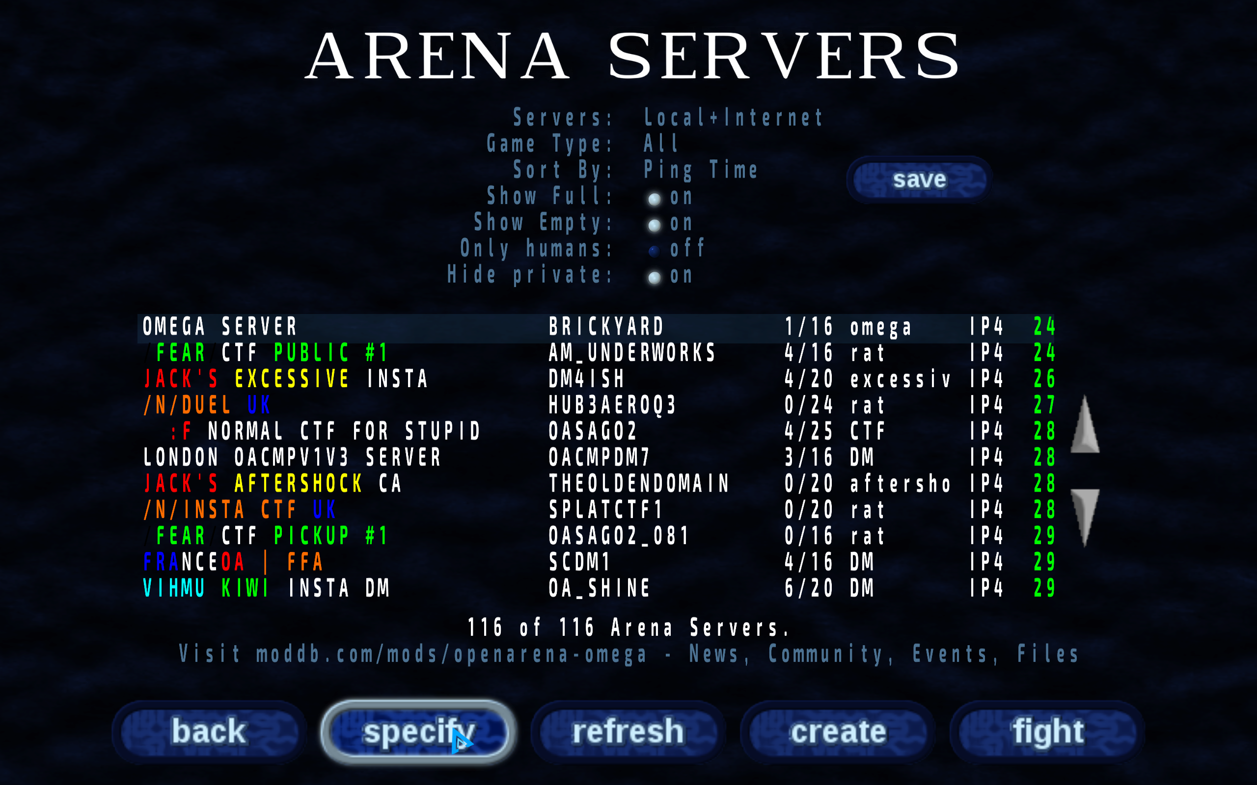 open arena server