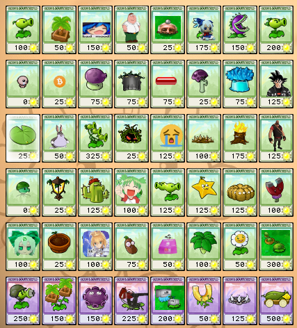 plants vs zombies names