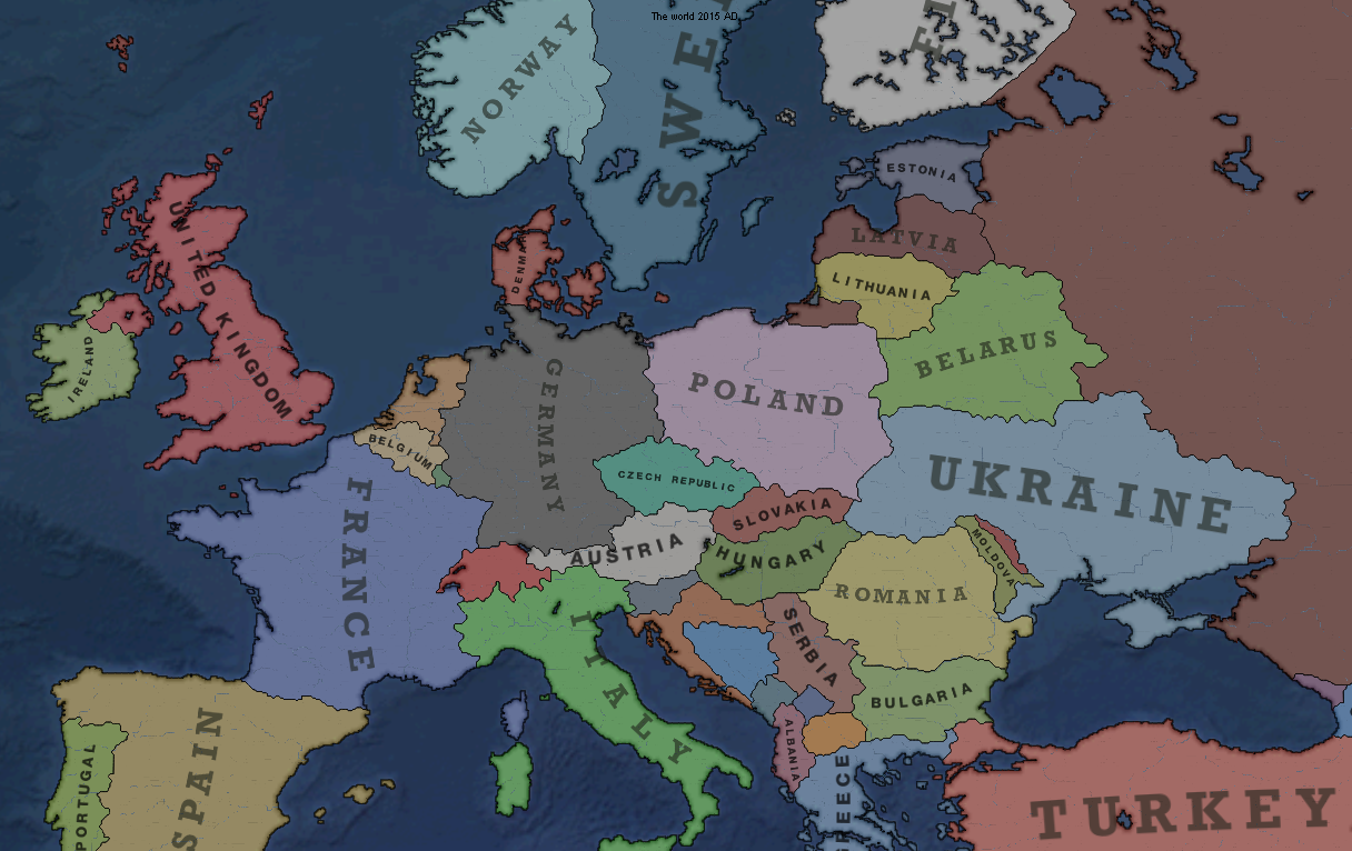 A 2015 map of Europe from the Pre-Alpha 2 release
