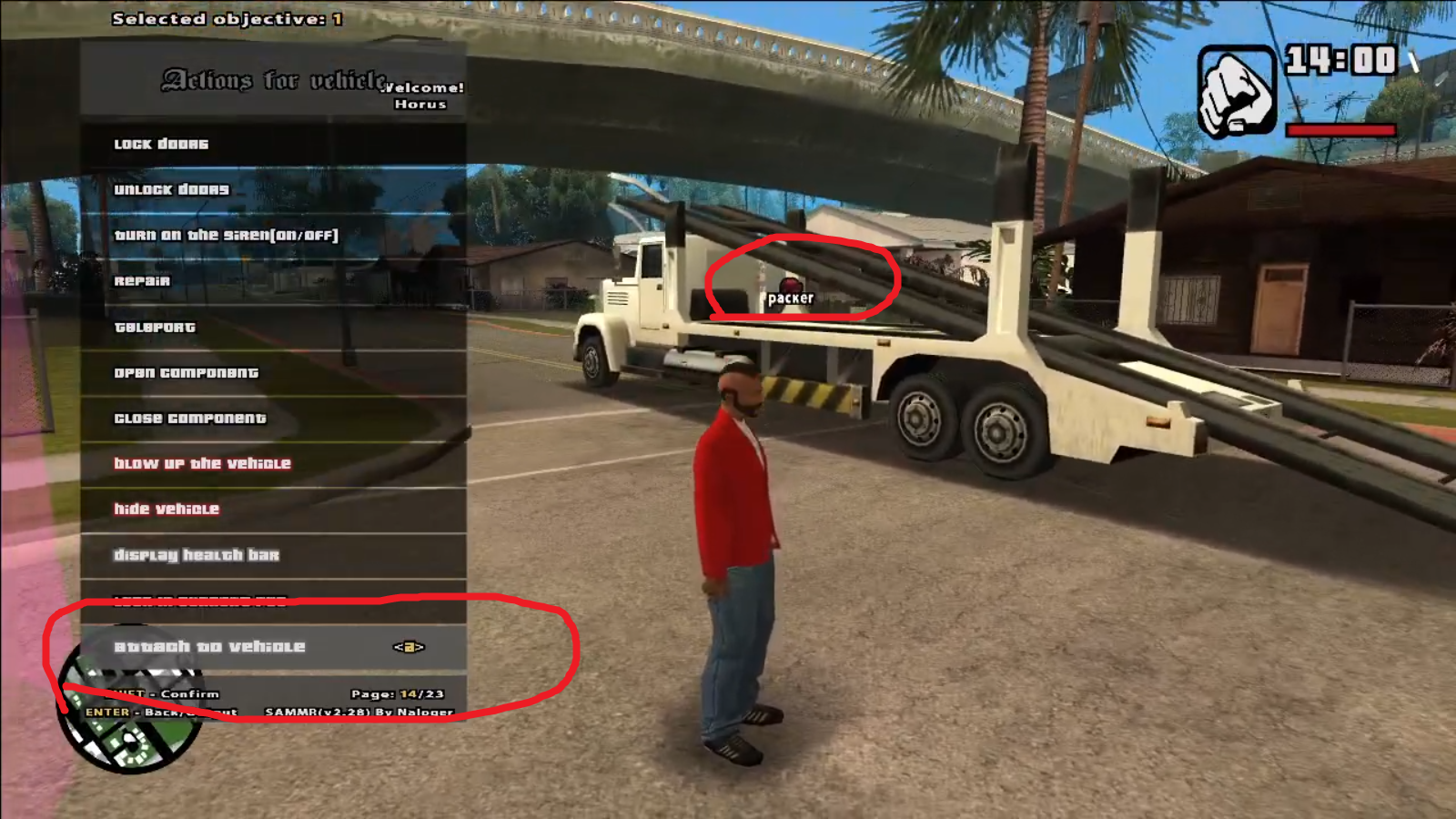 Attach Vehicles to Packer para GTA San Andreas